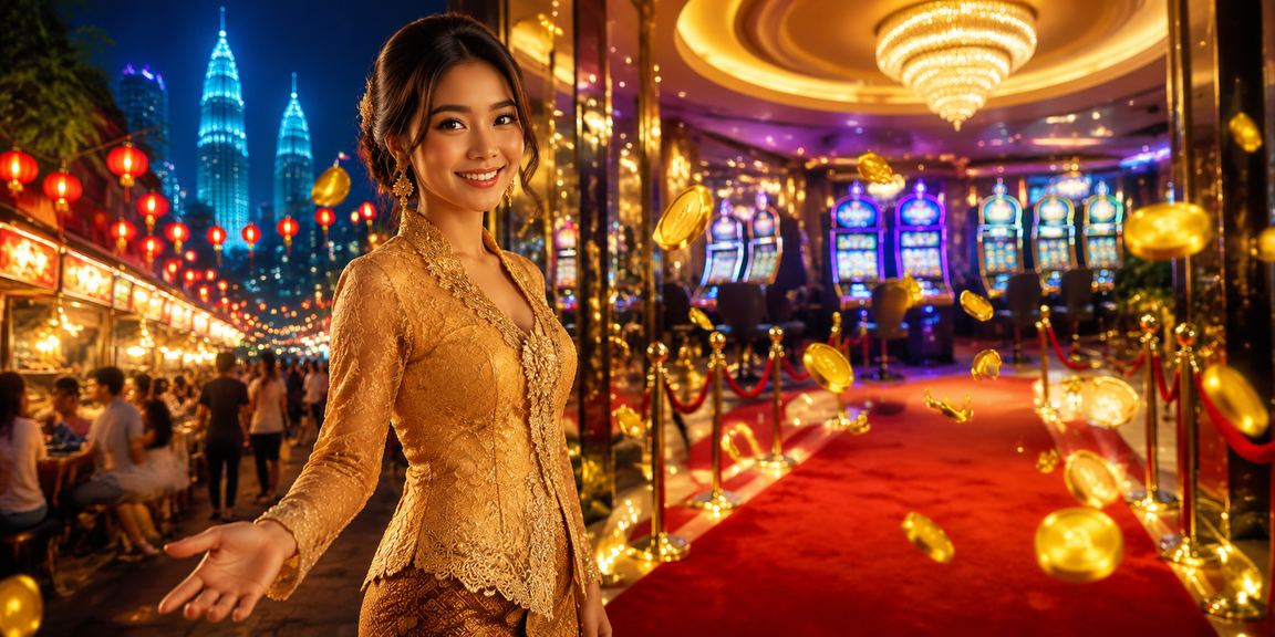 Wanita menggunakan aplikasi ct200 di Kuala Lumpur dengan latar kebaya tradisional
