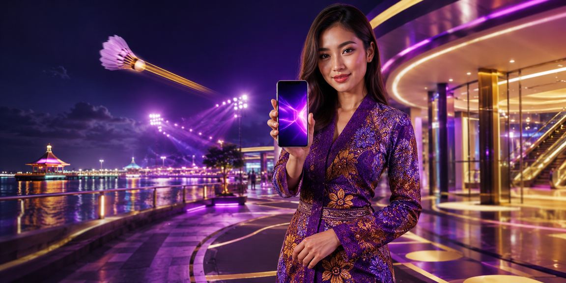 Pemain Malaysia berbaju batik melakukan deposit bonus dalam talian dengan mudah