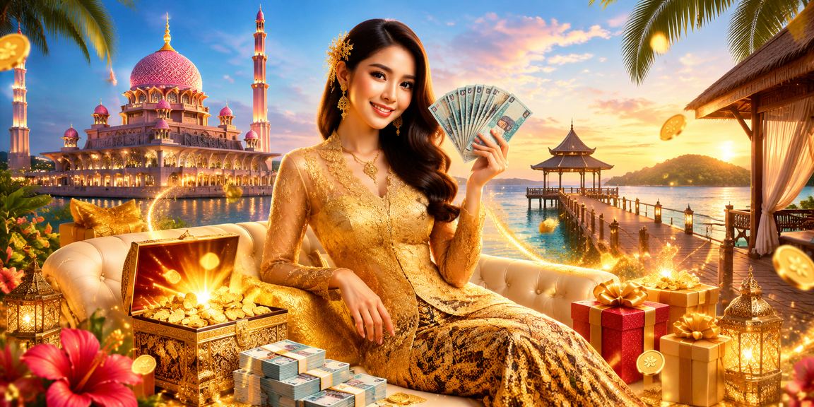 Wanita berbaju kebaya bermain slot dalam talian di Putrajaya dengan lancar